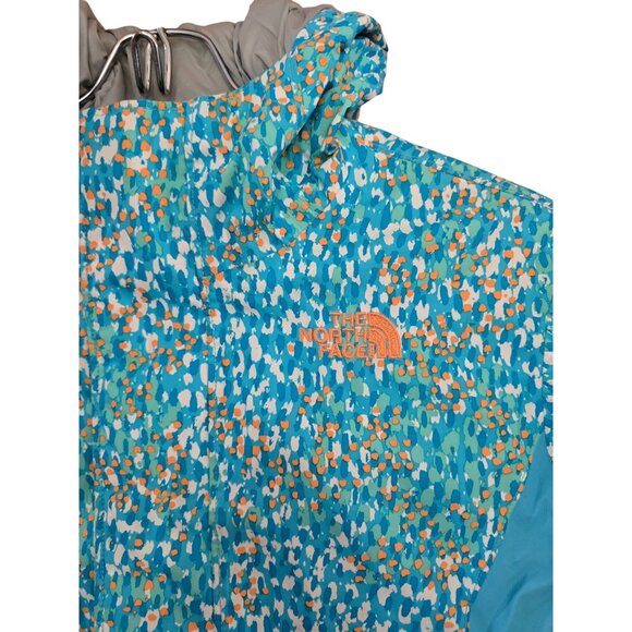 The North Face Girls M Jacket Turquoise/Orange Print winter warm - Picture 3 of 6